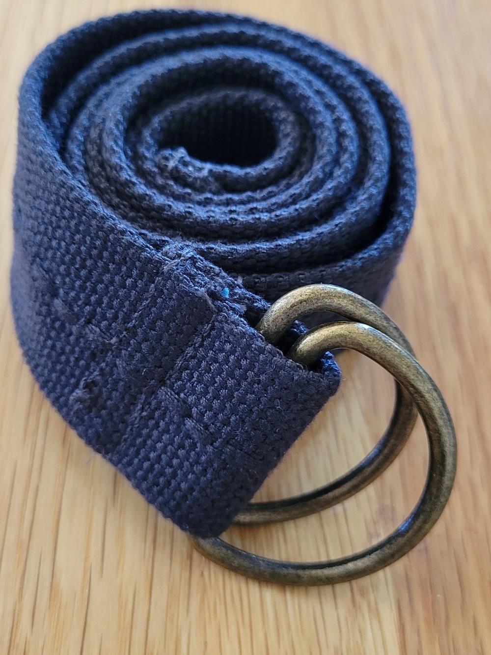 Black Canvas Double-Ring Belt Bag Strap